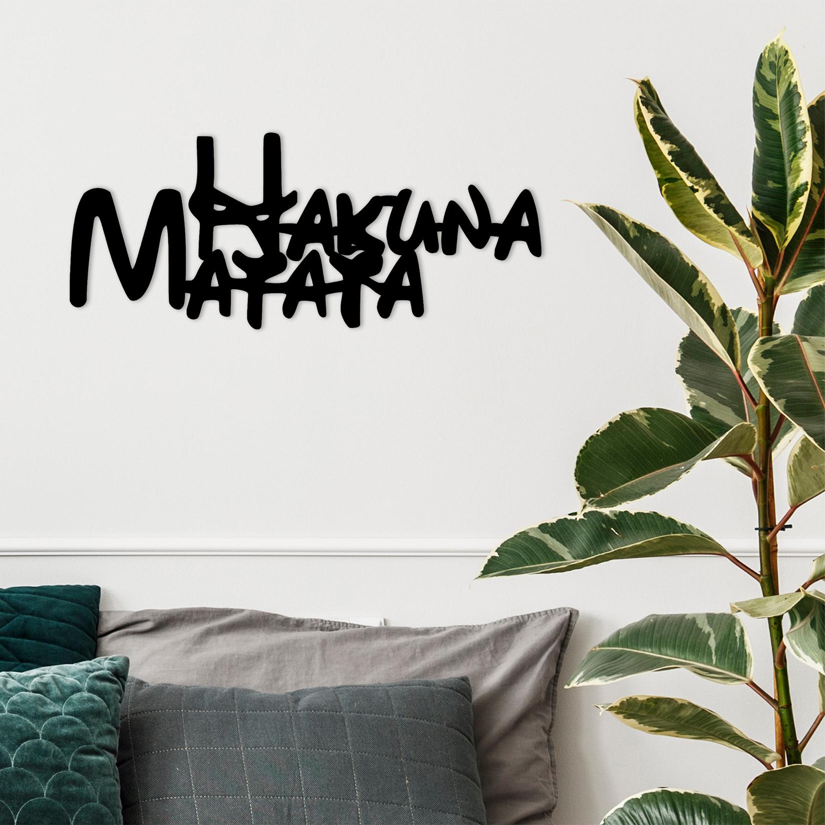 Wallity декорација за dzид Hakuna Matata 5, 66x1.5x27 см, 1.2 мм, црна