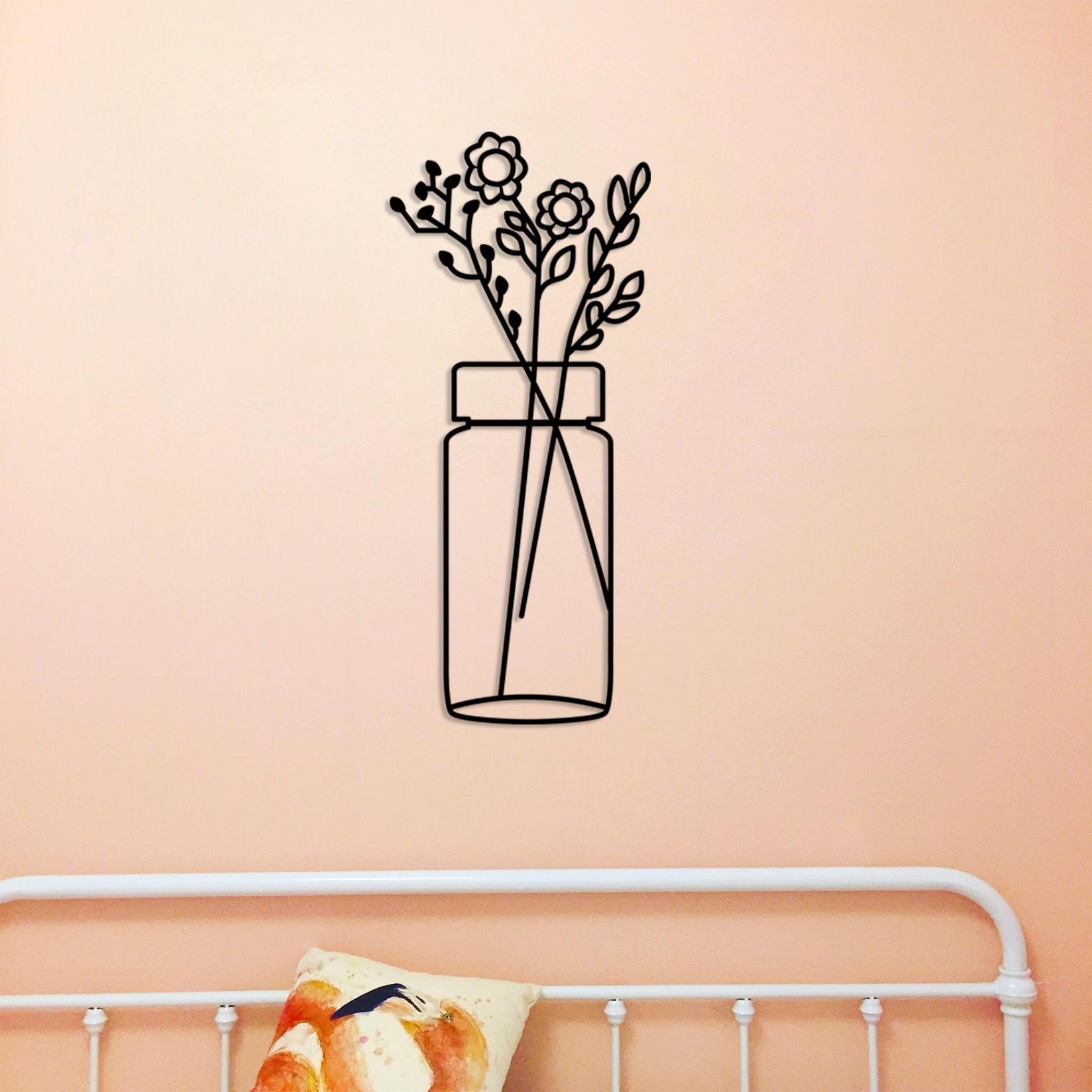 Wallity декорација за dzид Цвет 5, 58x61 см, 1,5 мм, црна