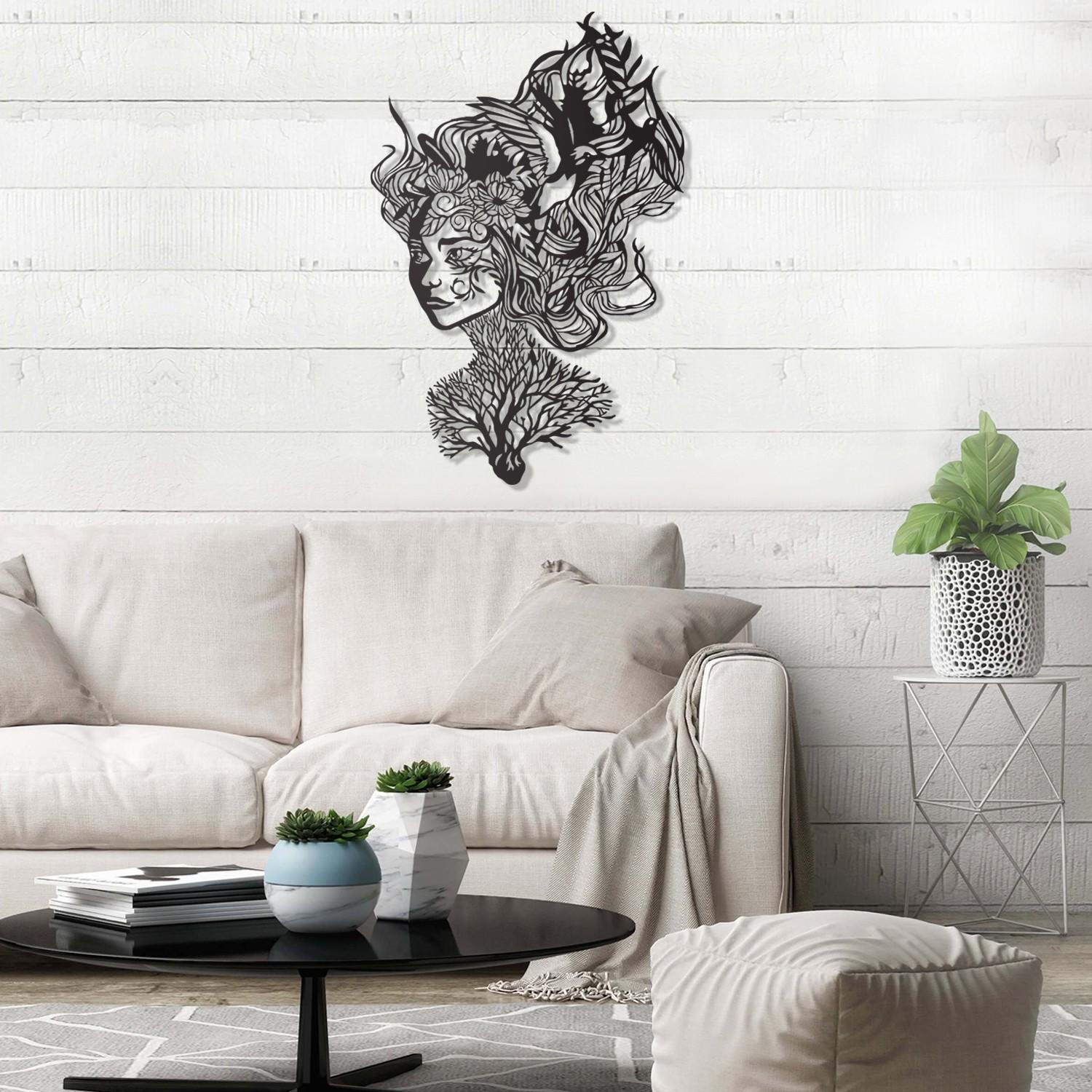 Wallity декорација за dzид „Срце на убавината", 47x70 см 2 мм, црна