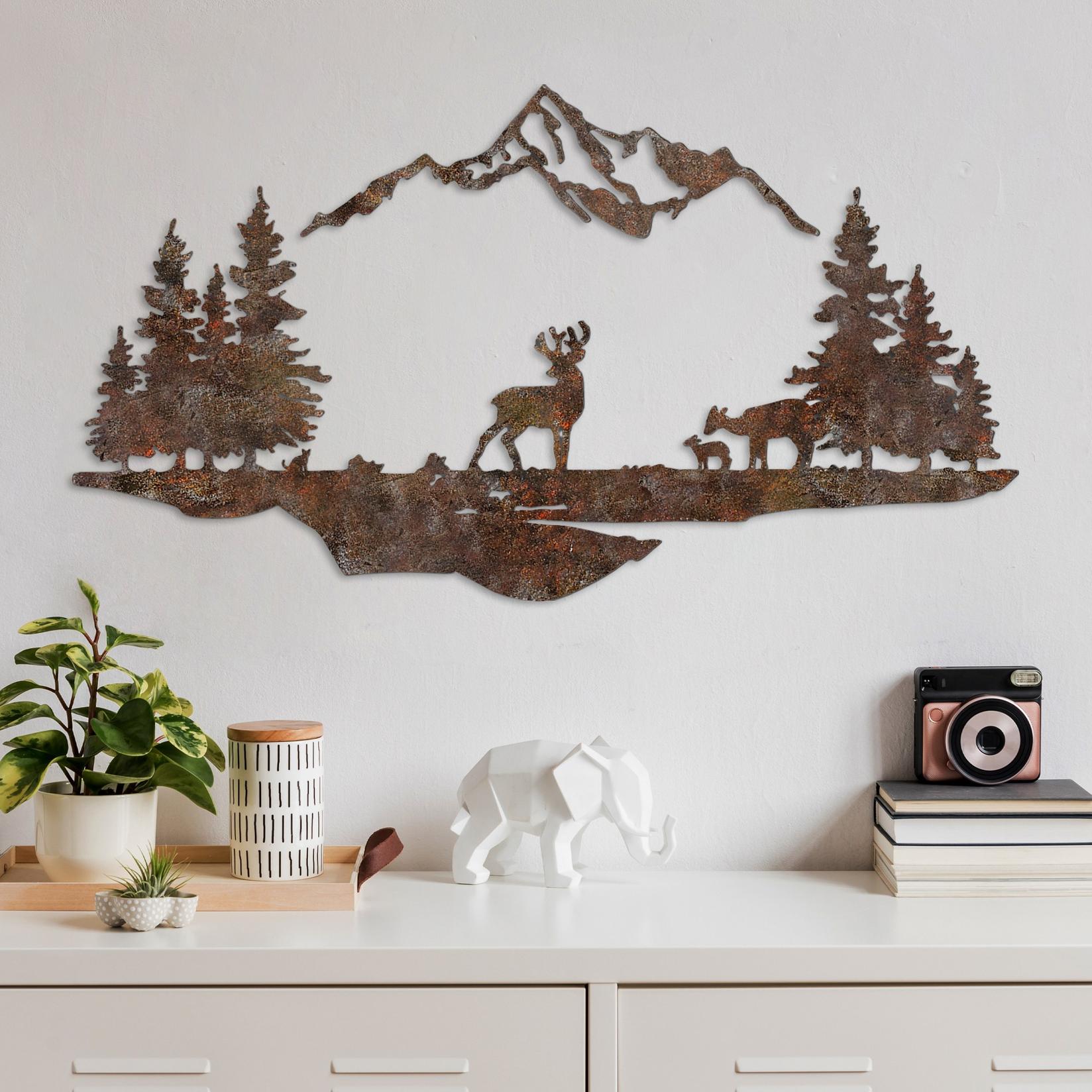 Wallity декорација за dzид „Рѓосан пејзаж 1", 38x70 см, кафеава