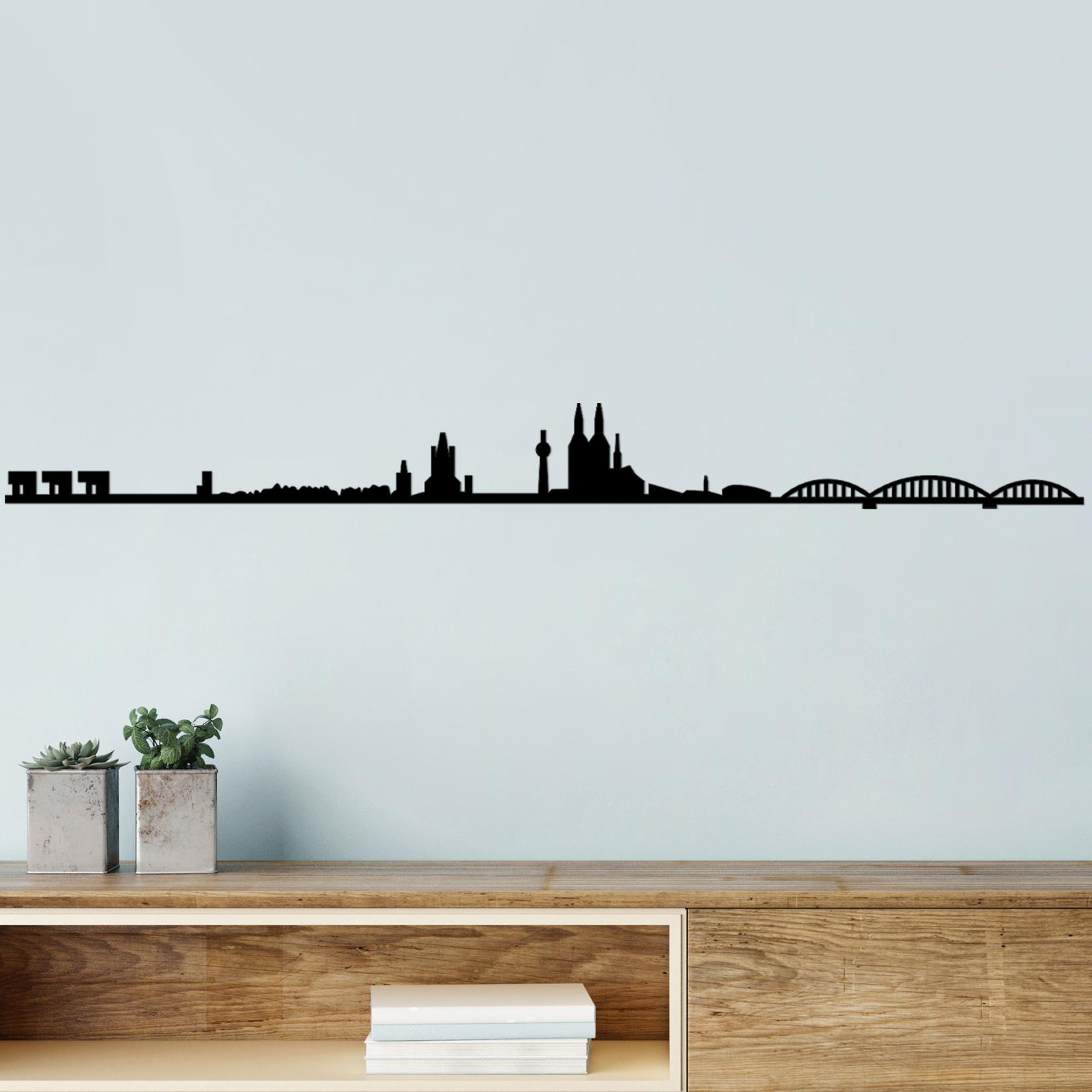Wallity декорација за dzид Cologne Skyline, 120x12 см, 1,5 мм, црна