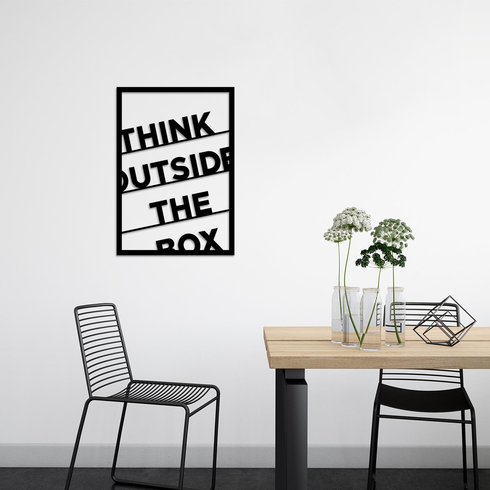 Wallity декорација за dzид „Think Outside The Box", 50x70 см, 1,5 мм, црна