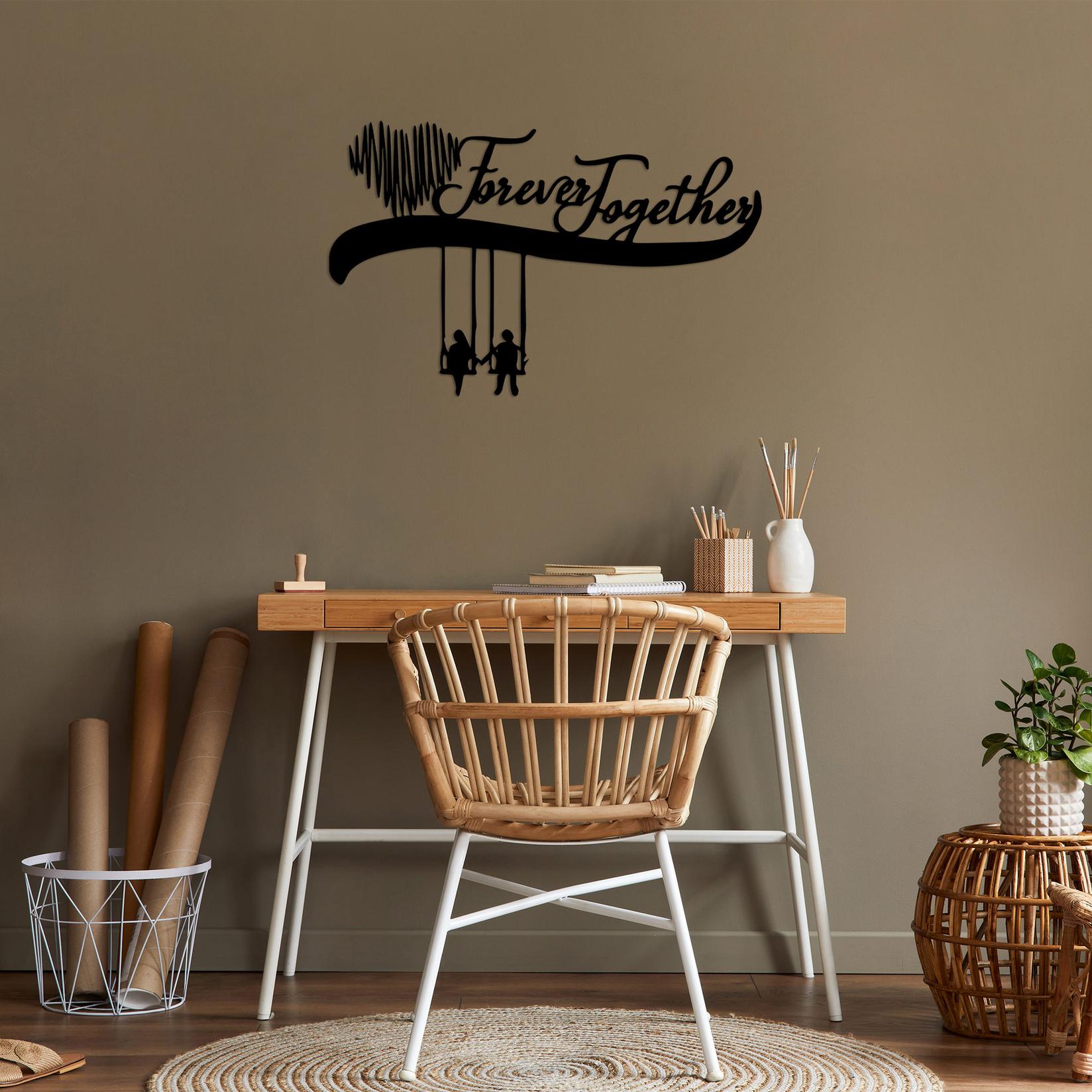 Wallity dzидна декорација Засекогаш заедно, 69x44 см, 1,5 мм, црна