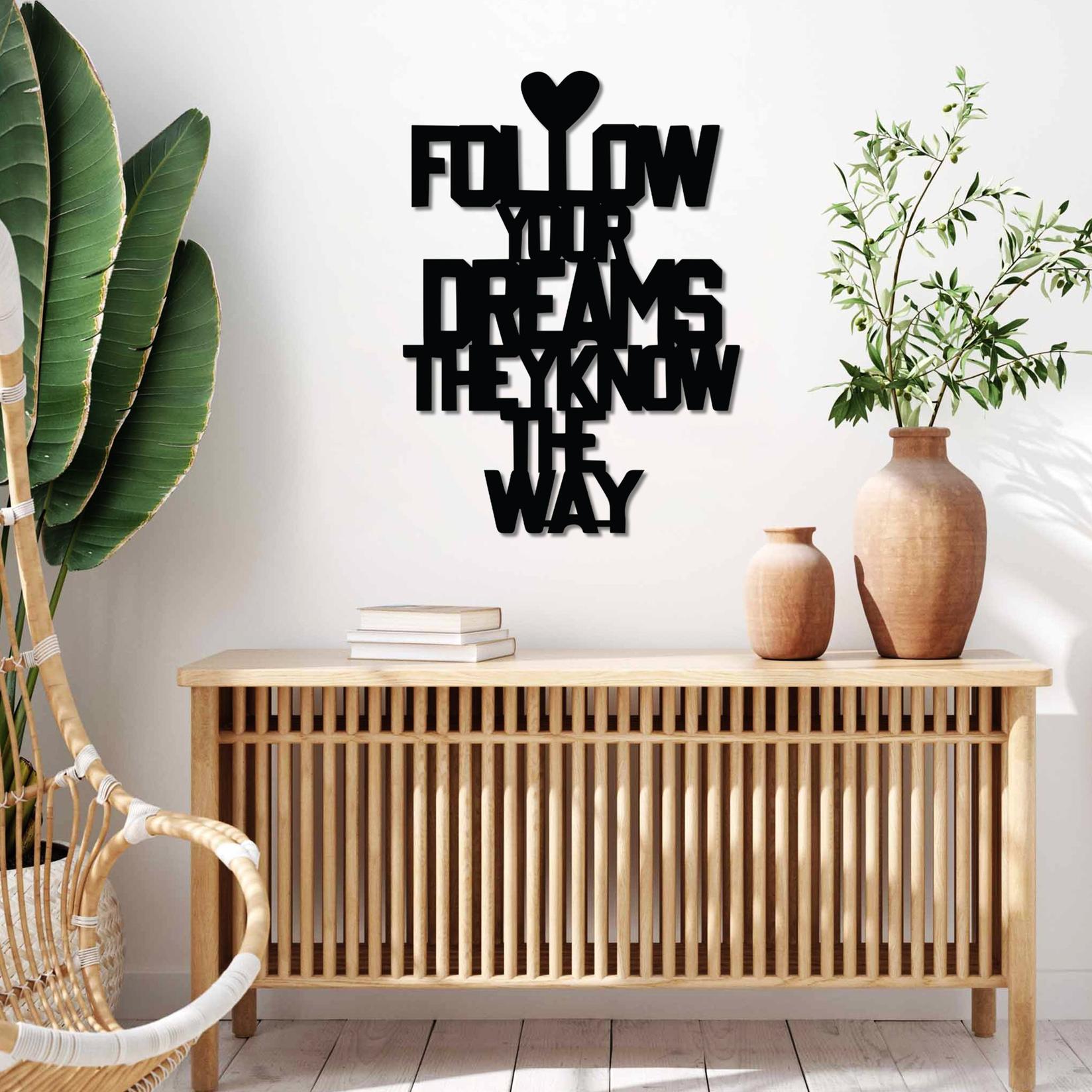 Wallity декорација за dzид Dreams Way, 40x54 см, 1,5 мм, црна