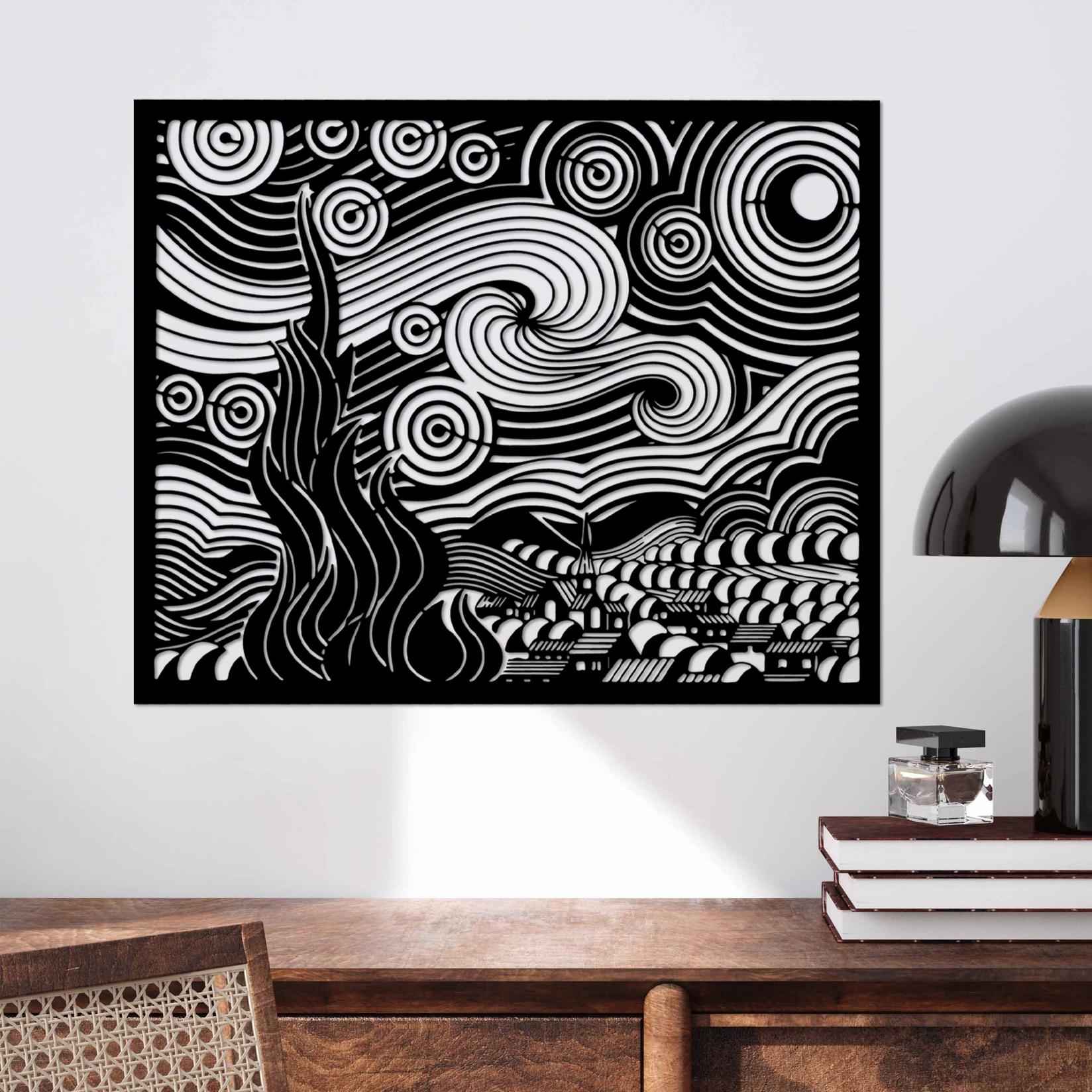 Wallity декорација за dzид Vangogh 2, 56x45 см, 1,5 мм, црна