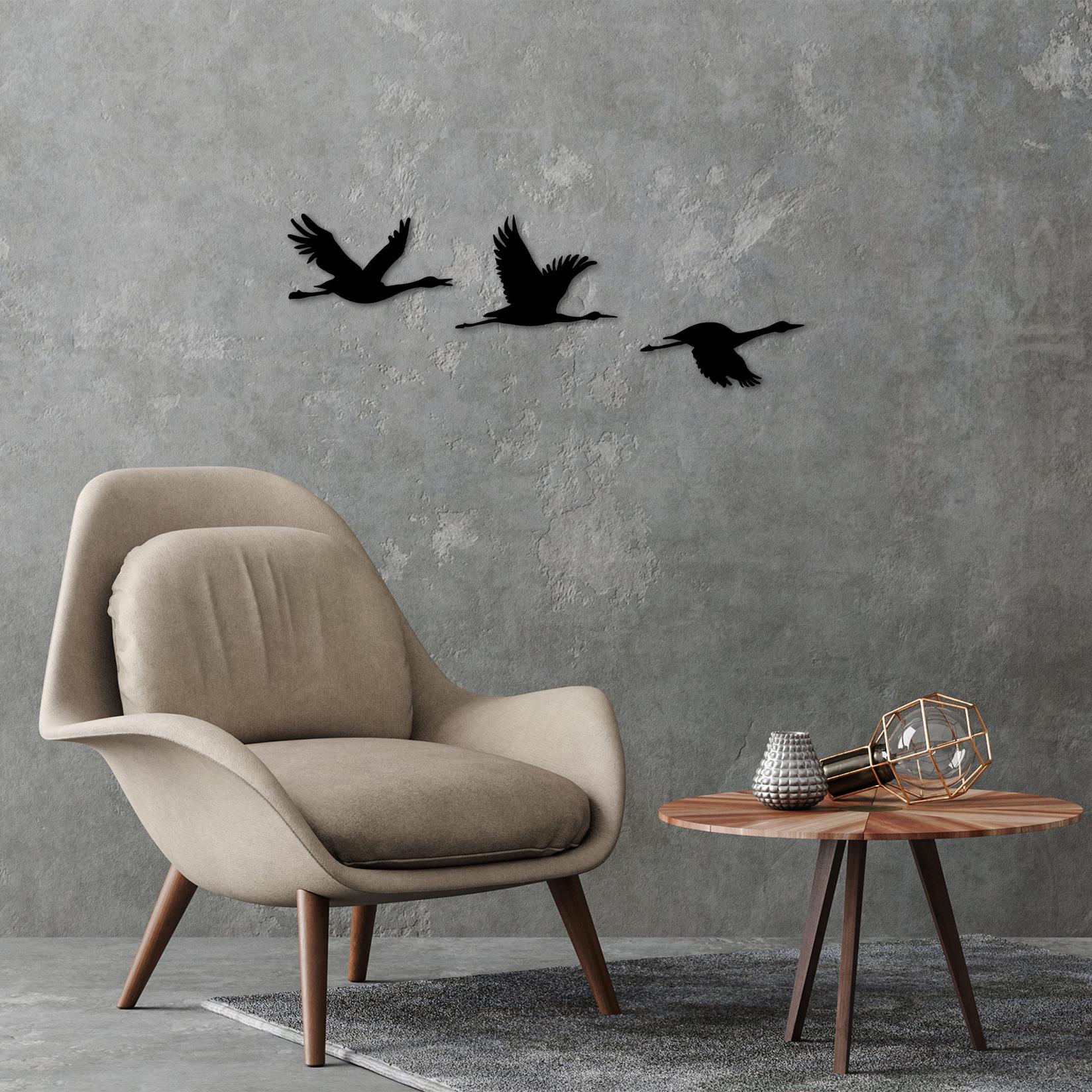 Wallity Комплет dzидни декорации „Птици преселници"-302, 1 мм, 3 парчиња, црна