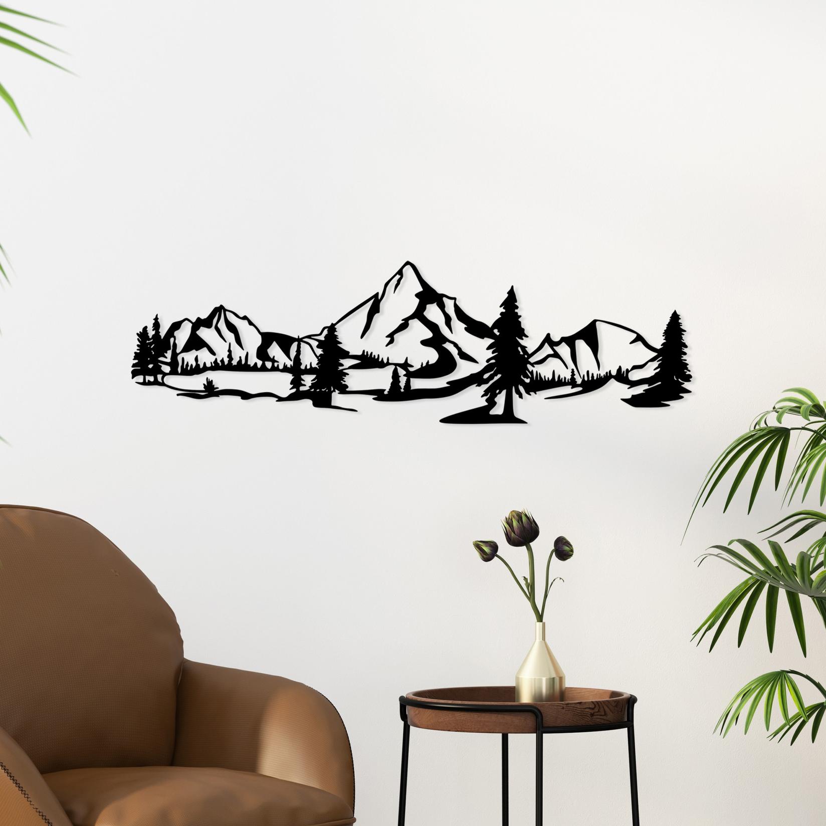 Wallity декорација за dzид пејзаж 4, 20x70 см, 1,5 мм, црна