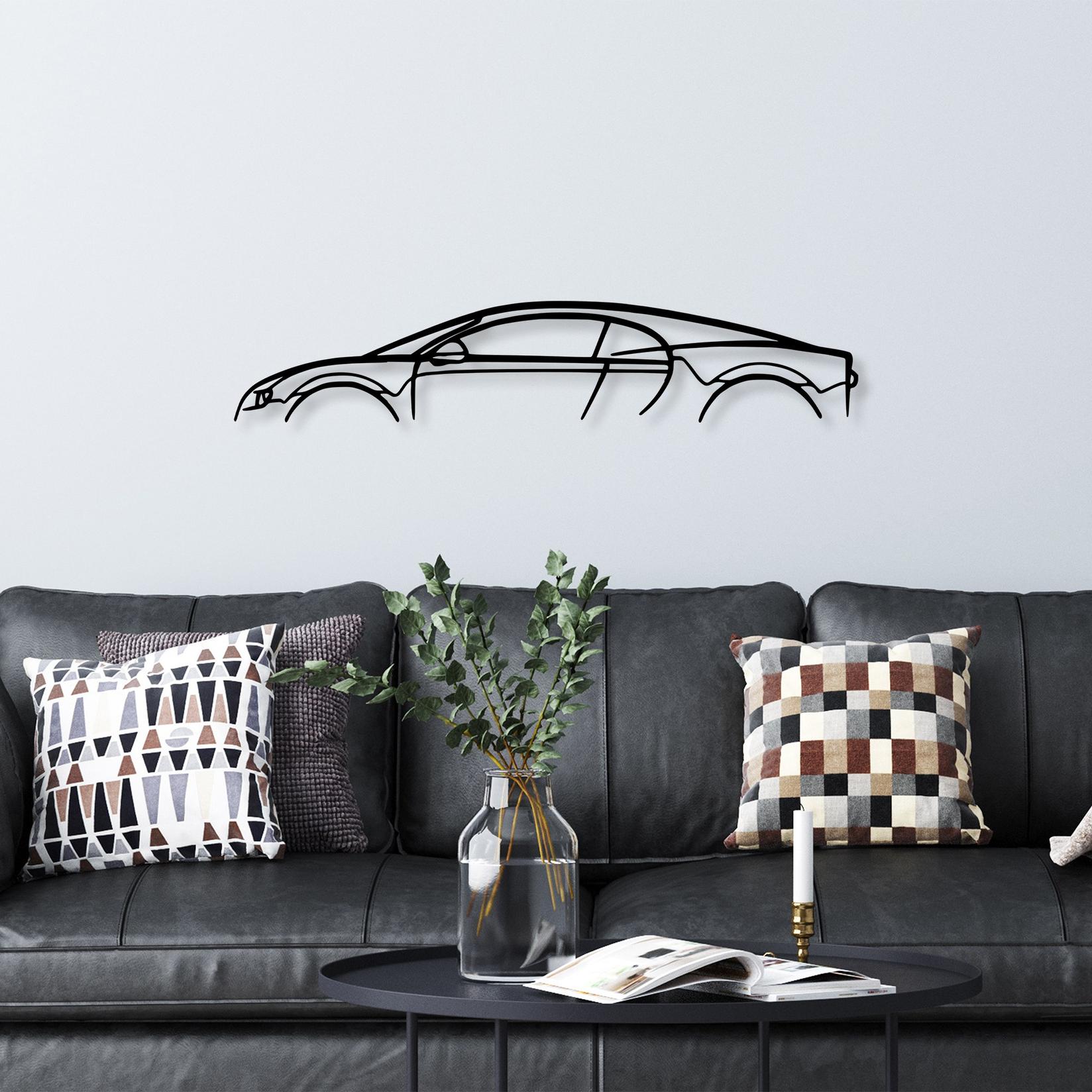 Wallity декорација за dzид Bugatti Veyron Silhouette, 70x13 см, 1,5 мм, црна