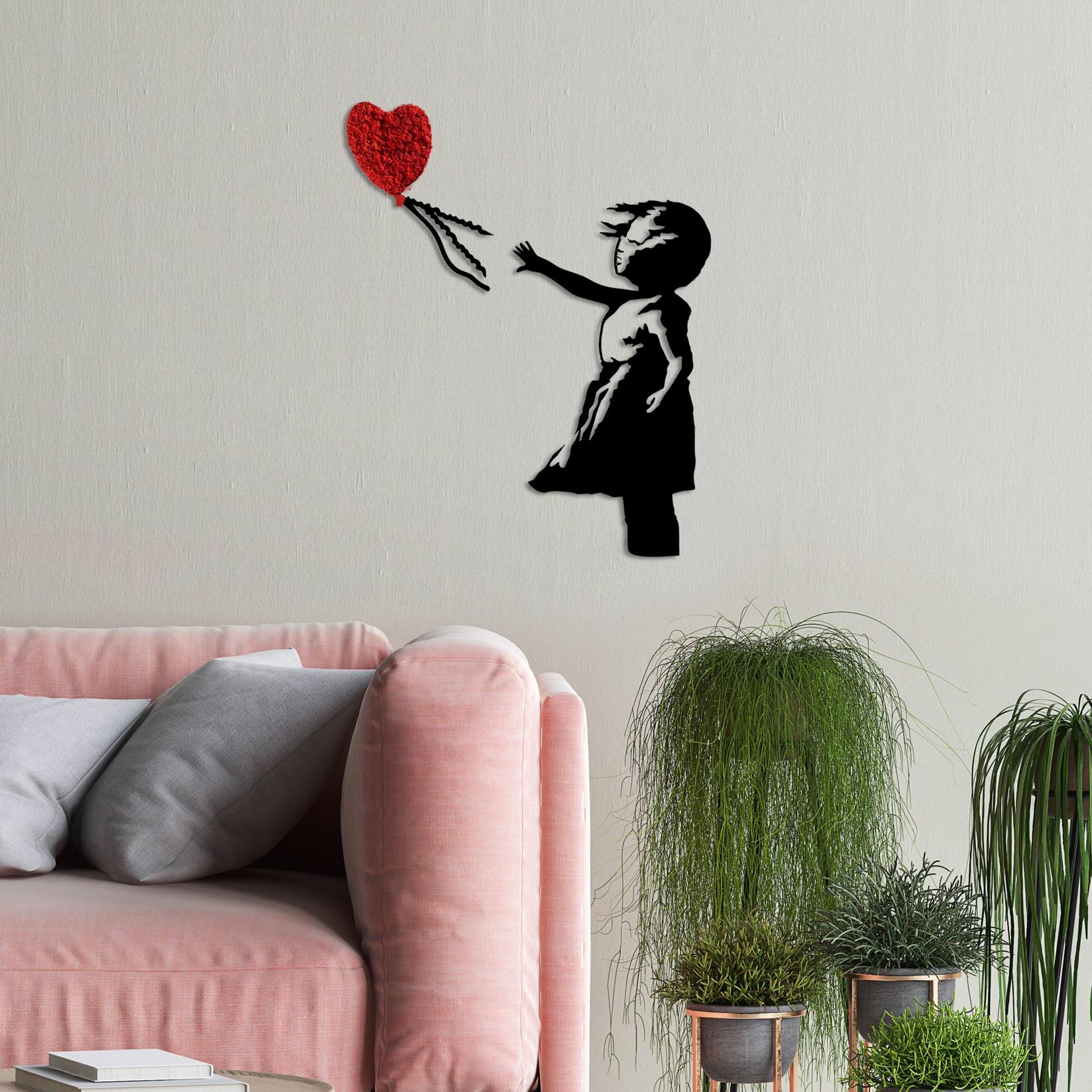 Wallity dzидна декорација Banksy-13-1, 105x85 см, 1,5 мм, црно-црвена