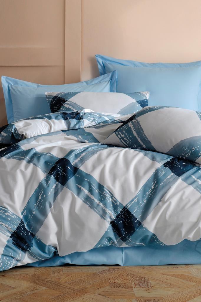 Комплет постелнина L'essentiel Maison Andri, 195x220 cm, бело-сина