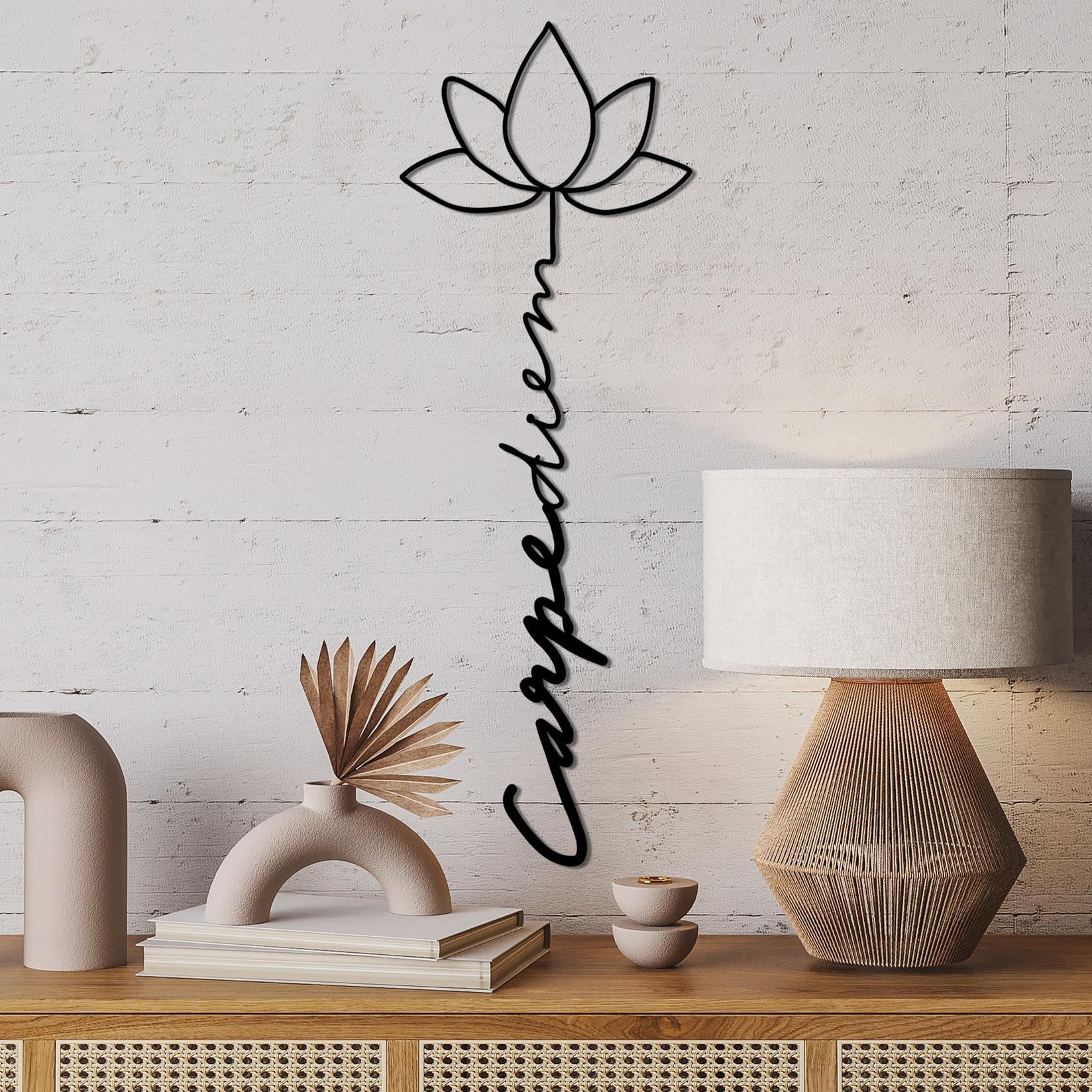 Wallity декорација за dzид Carpe Diem 4, 21x60 см, 1,5 мм, црна