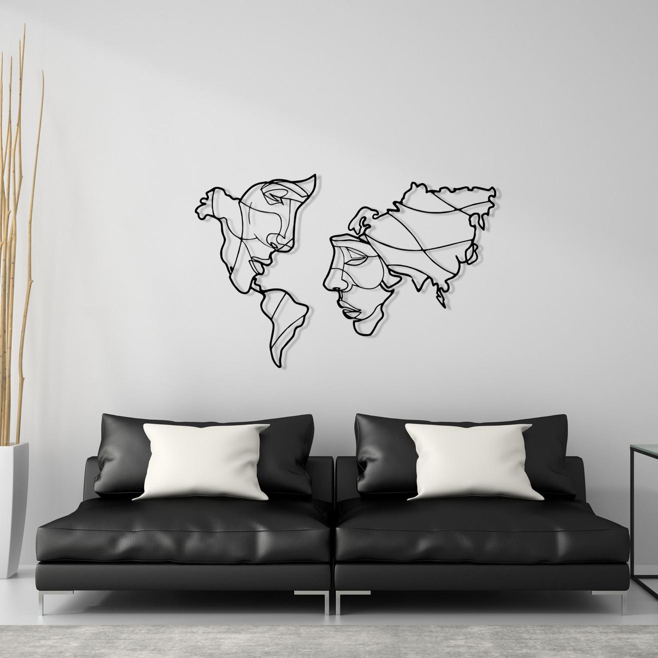 Wallity декорација за dzид Suret, 139x89 см, 1,2 мм, црна