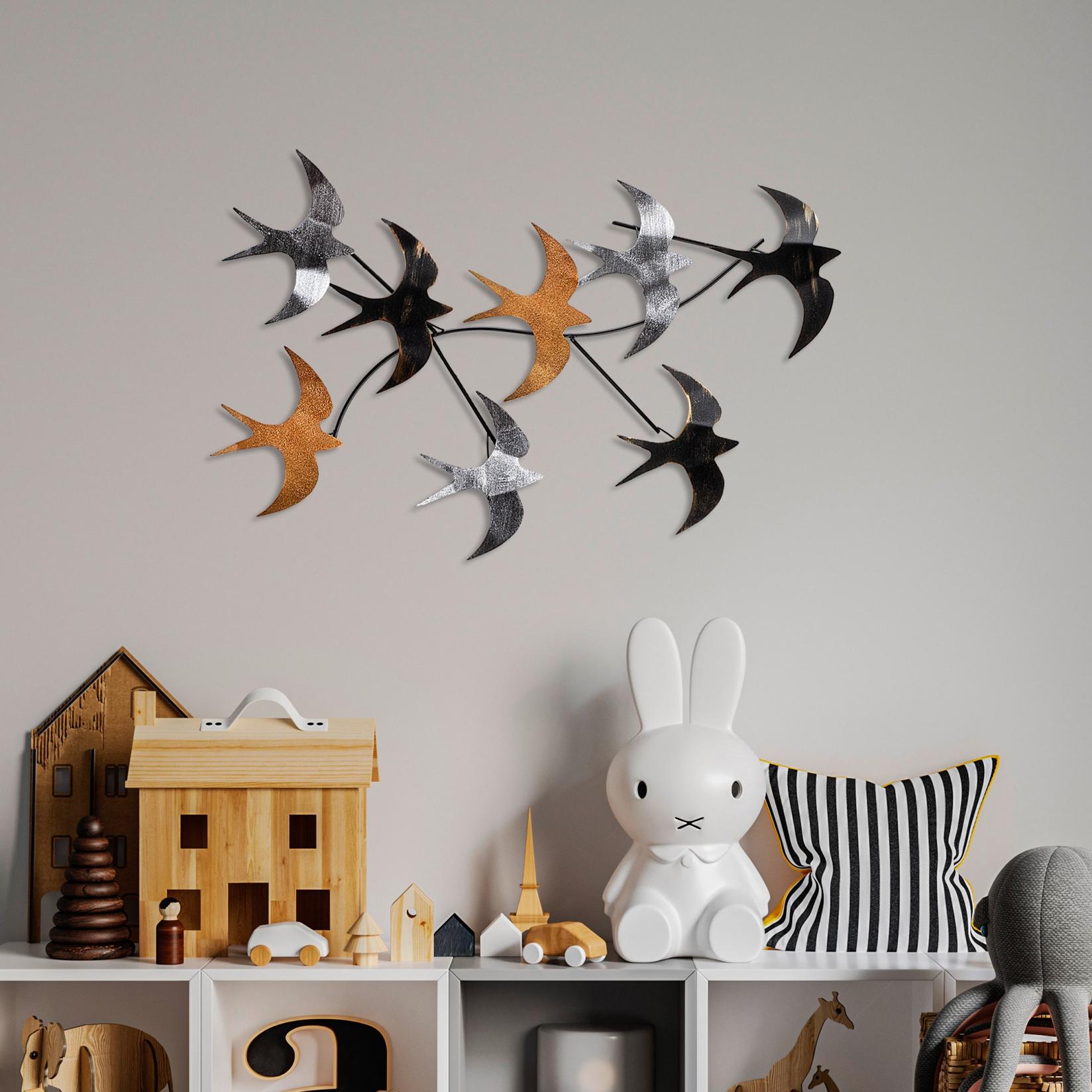 Wallity декорација за dzид Flying Birds 2, 69x41x7 см, 1,5 мм, шарена