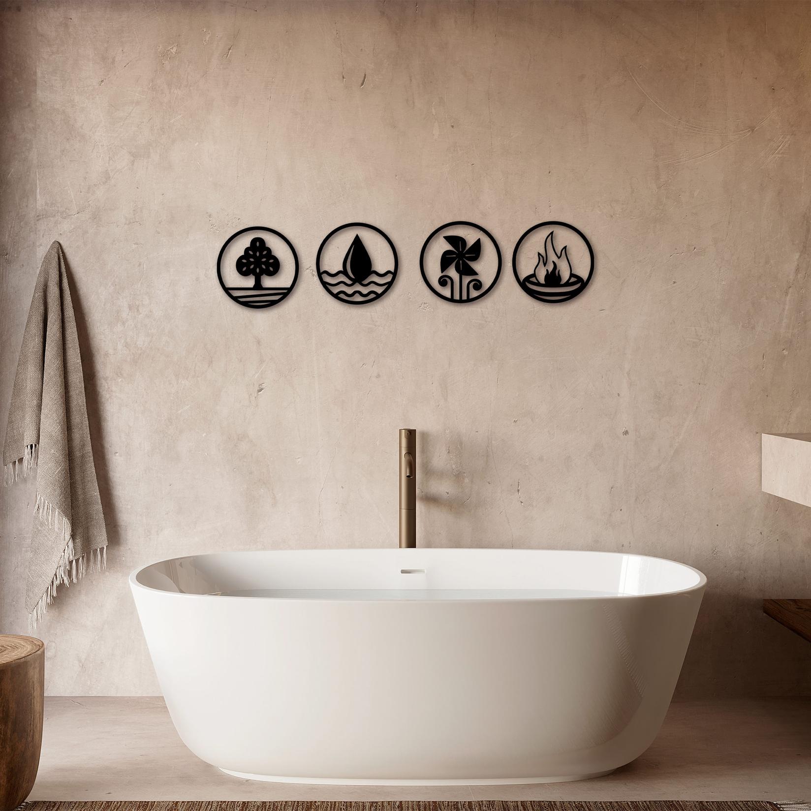 Wallity Комплет декорации за dzид 4 елементи-301, 26 см, 1 мм, 4 парчиња, црна