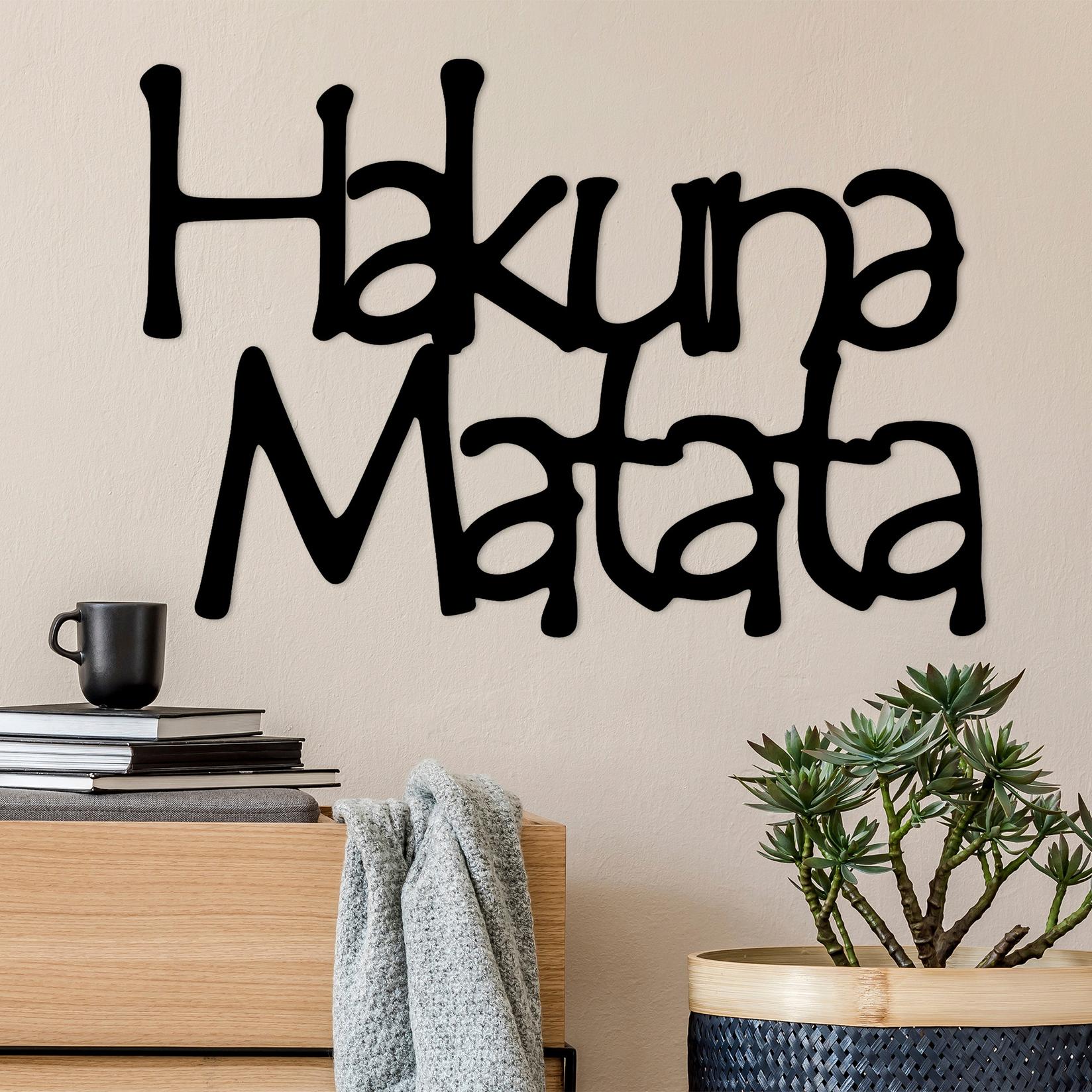 Wallity декорација за dzид Hakuna Matata 8, 69x1.5x47 см, 1.2 мм, црна