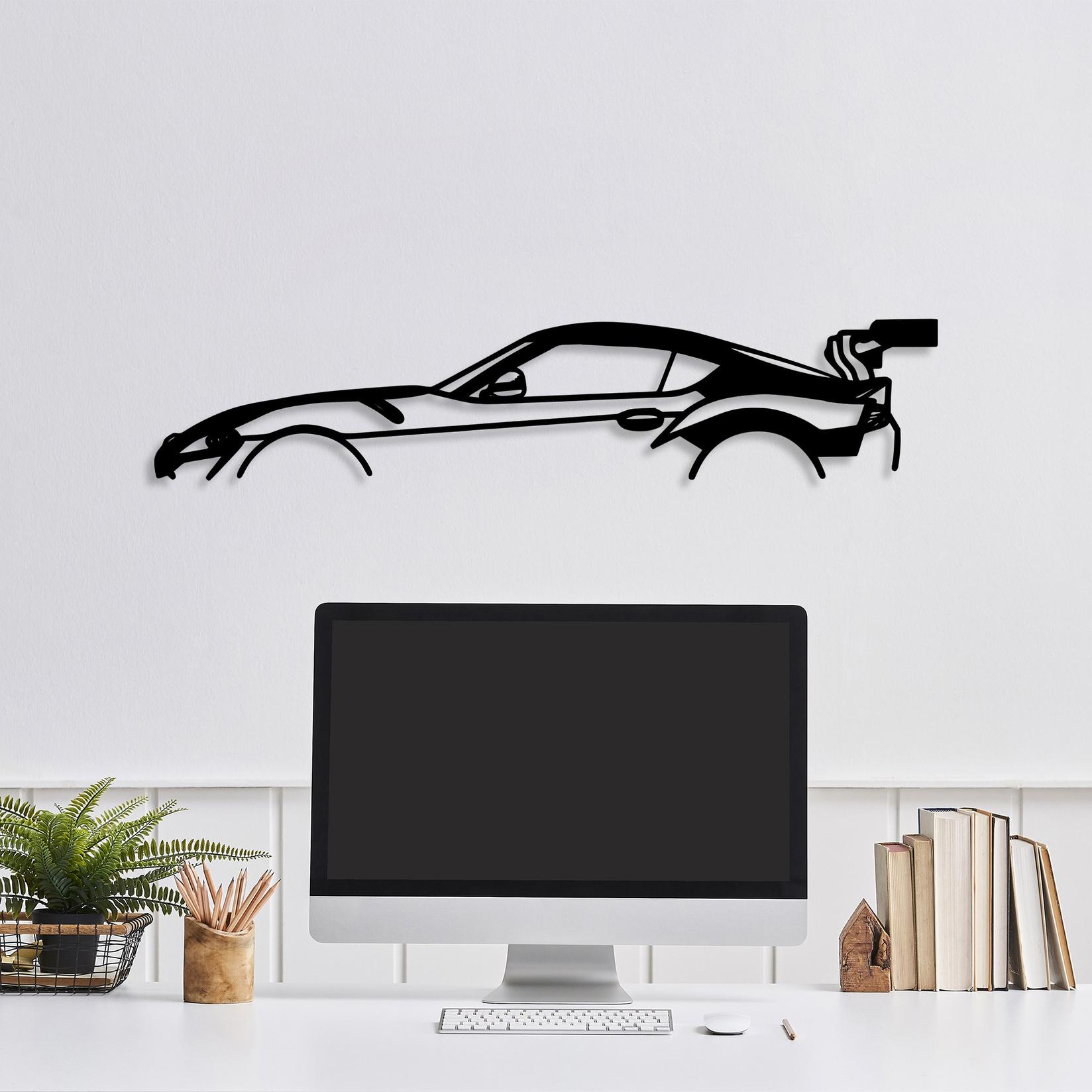 Wallity декорација за dzид Dodge Viper Silhouette, 70x14 см, црна
