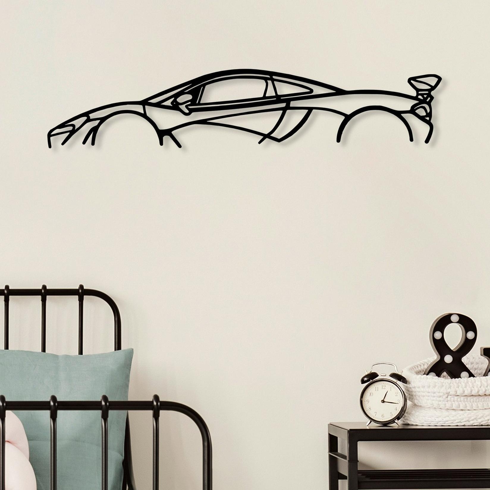 Wallity декорација за dzид Mclaren P1 Silhouette, 68x14 см, 1,5 мм, црна