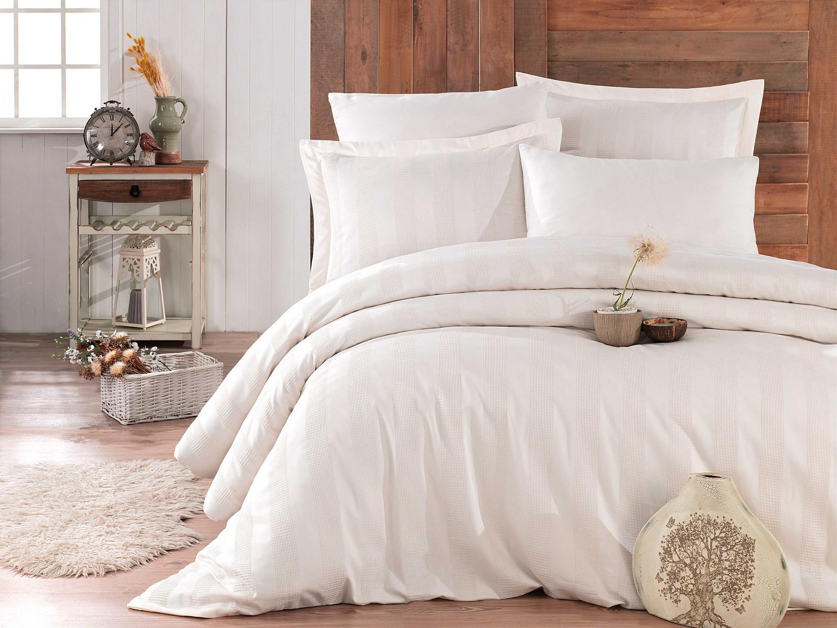 Комплет постелнина L'essentiel Maison Вафел, 200x220 см, 240x260 см, Крем