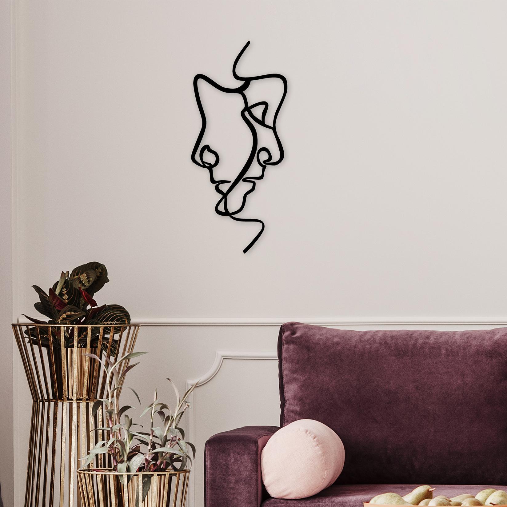 Wallity декорација за dzидови за внатрешна употреба, 40x73 см, 1,5 мм, црна