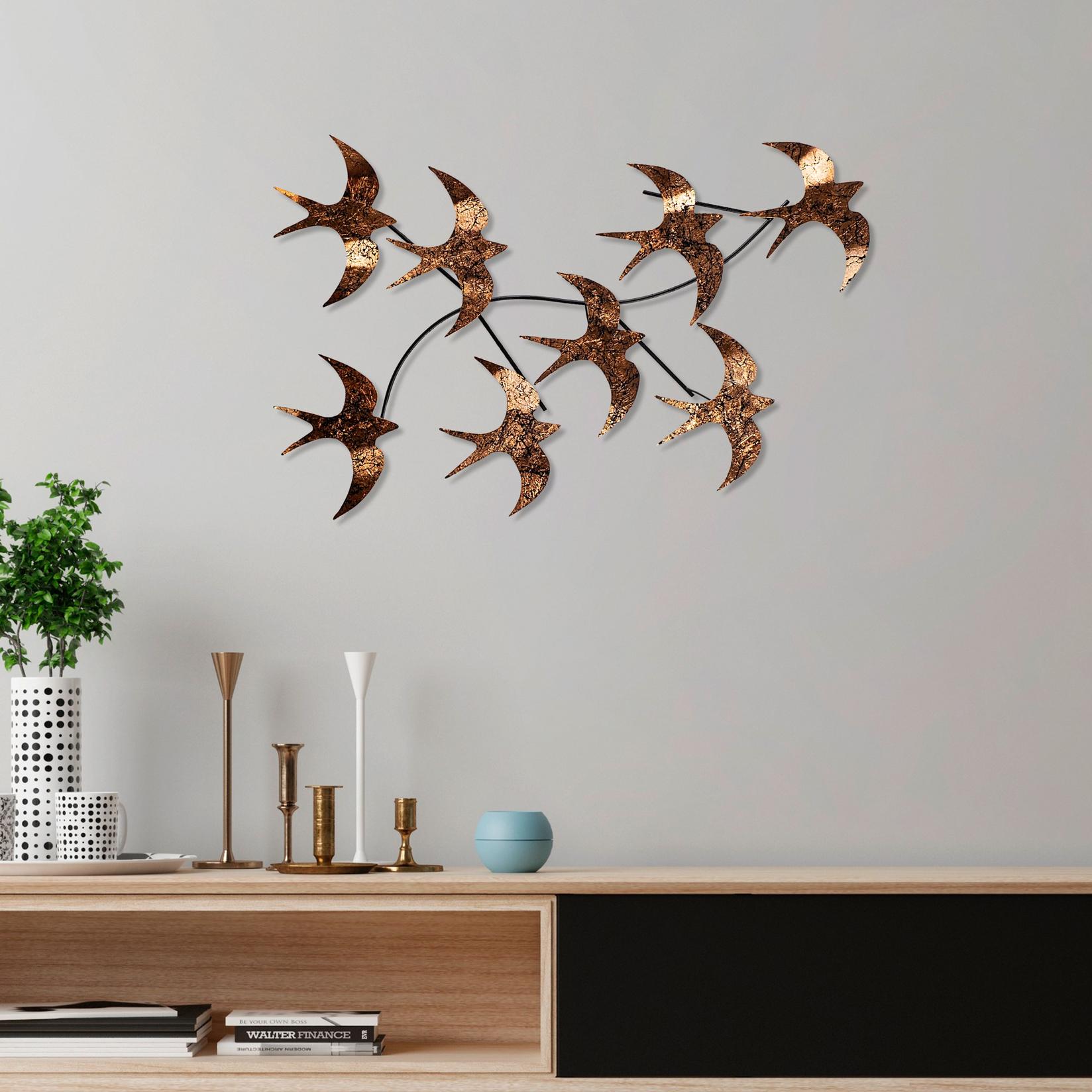 Wallity декорација за dzид Flying Birds 3, 69x41x7 см, 1,5 мм, шарена