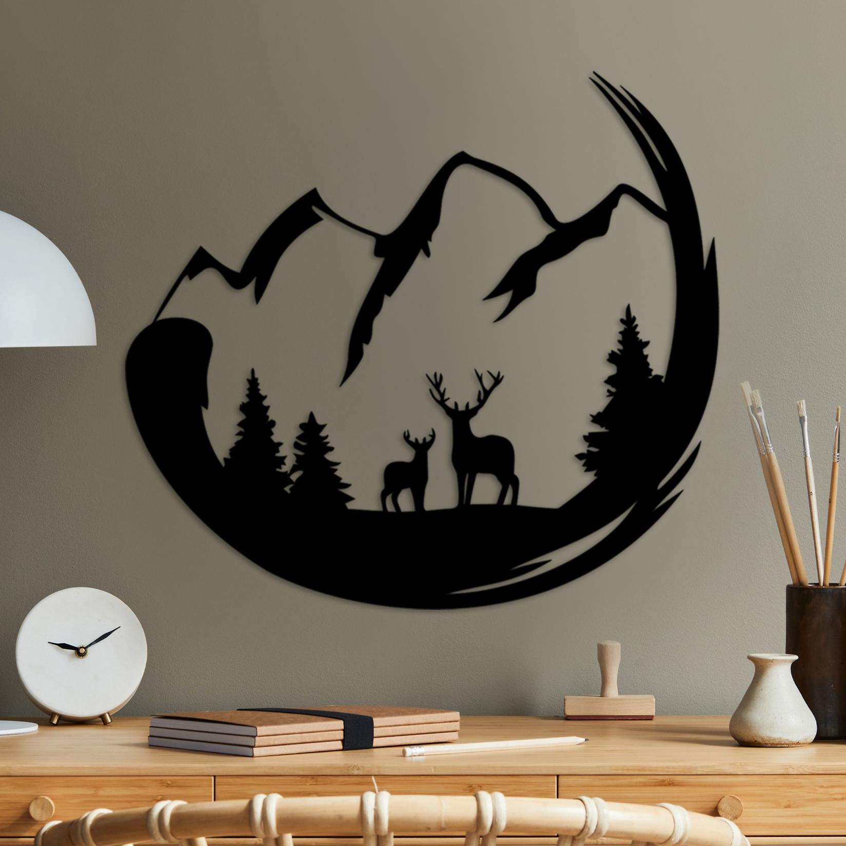 Wallity декорација за dzид Мајка и син 2, 49x53 см, 1,5 мм, црна