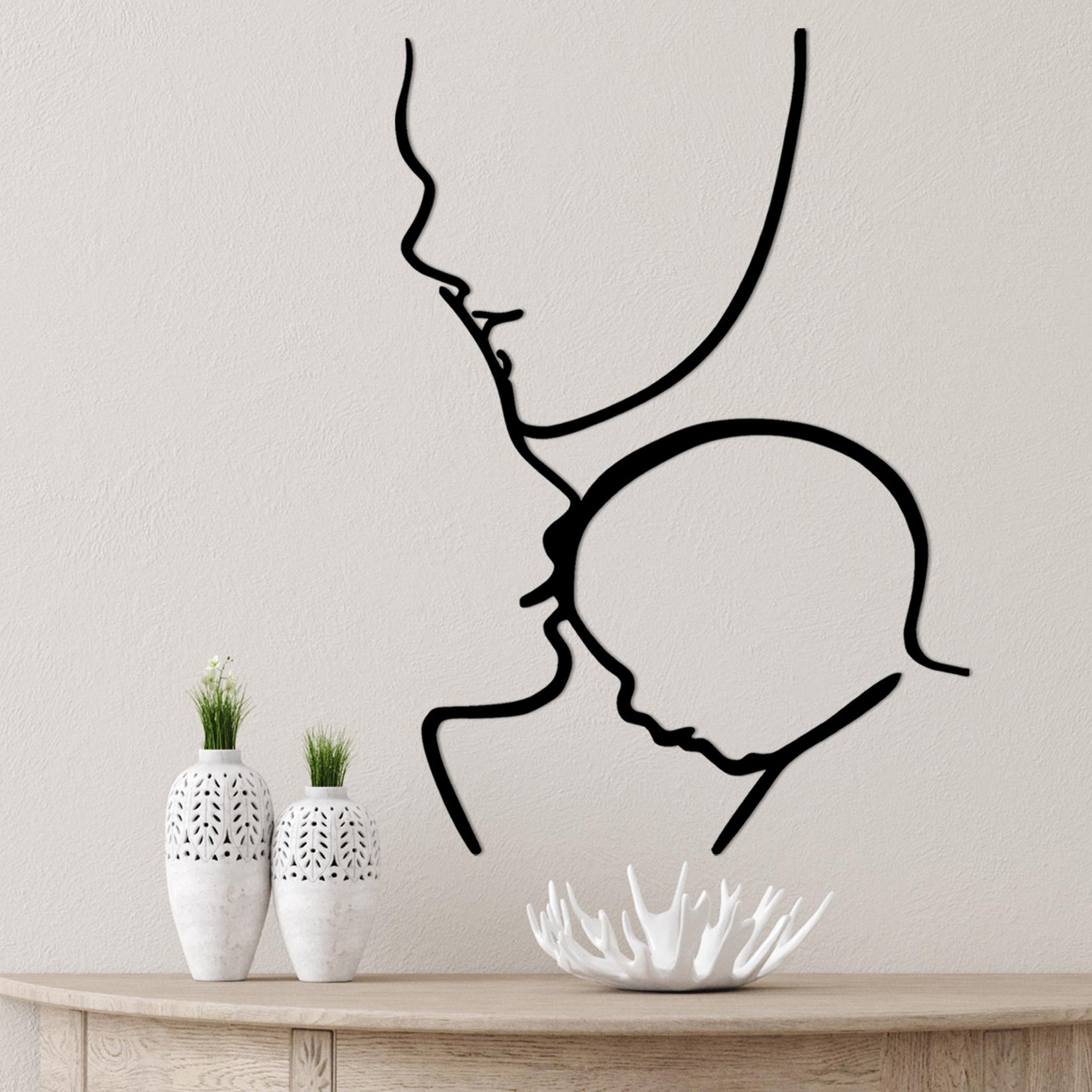 Wallity декорација за dzид Семејство, 72x0,15x50 см, 1,5 мм, црна