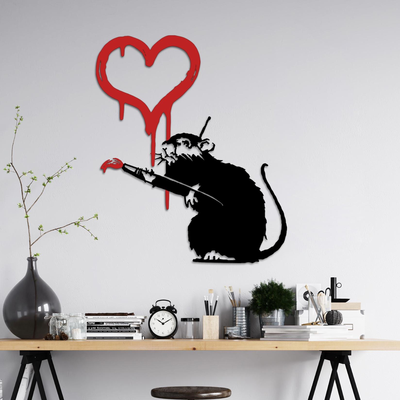Wallity dzидна декорација Banksy Metal 08, 60x70 см, 1,5 мм, бела