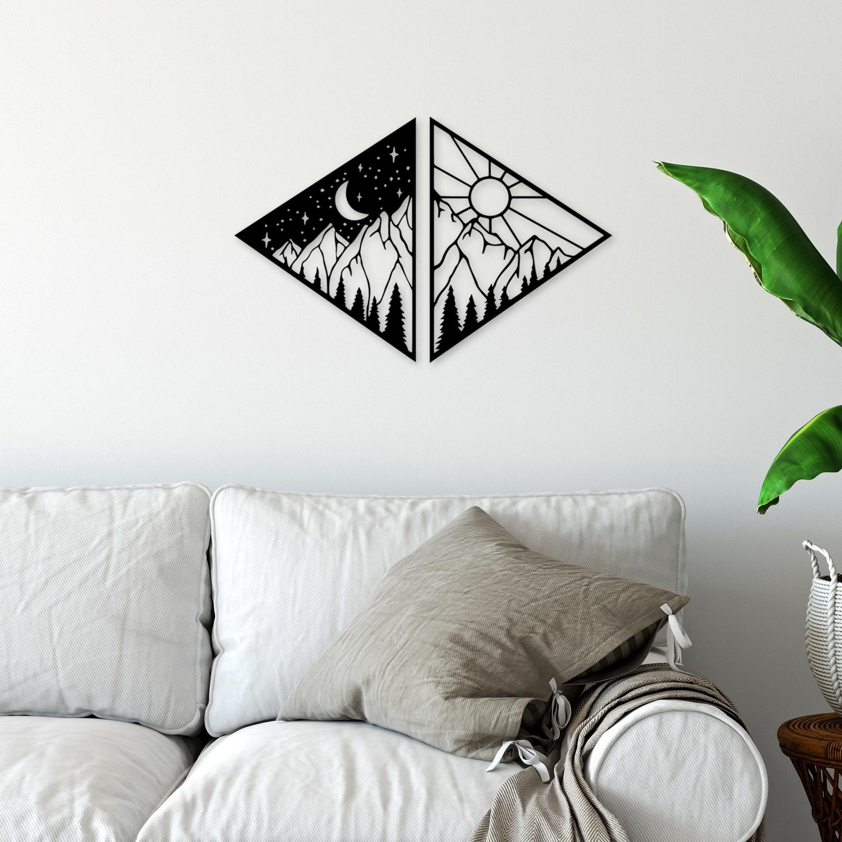 Wallity декорација за dzид Ден и ноќ, 63x41 см, 1,5 мм, црна