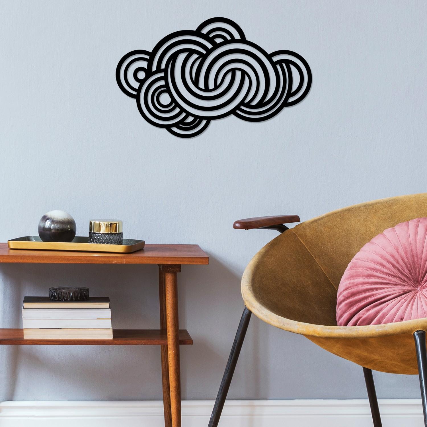 Wallity декорација за dzид Геометриски 3, 70x43 см, 1,5 мм, црна