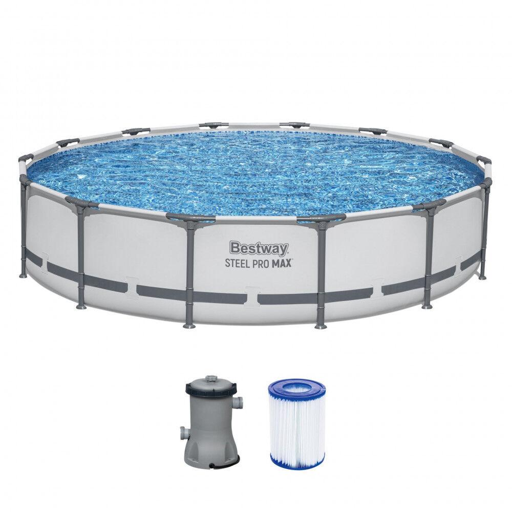 BESTWAY Монтажен Базен Со Метална Рамка Со Филтер Пумпа, 4.24m x 84cm