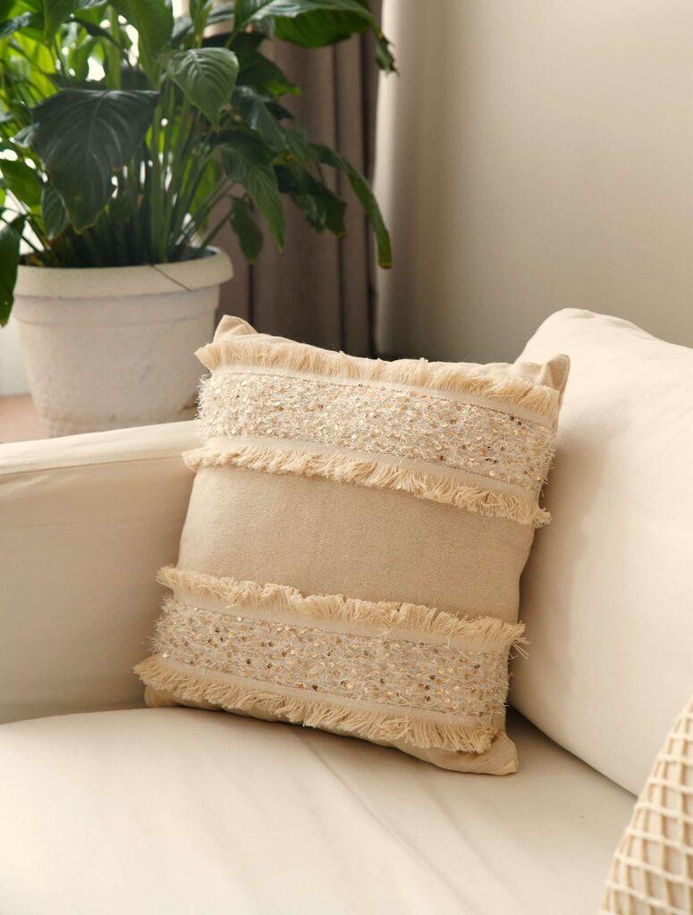 Декоративна навлака за перница Aberto Design KET001, 43x43 см, беж