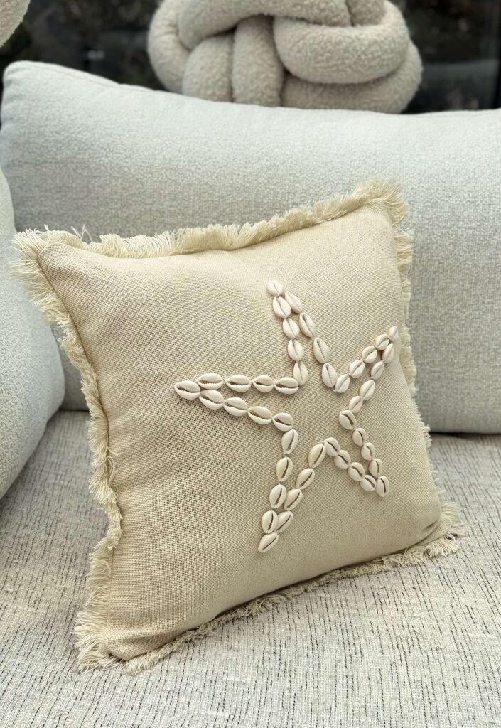 Декоративна навлака за перница Aberto Design DEN006, 43x43 см, беж