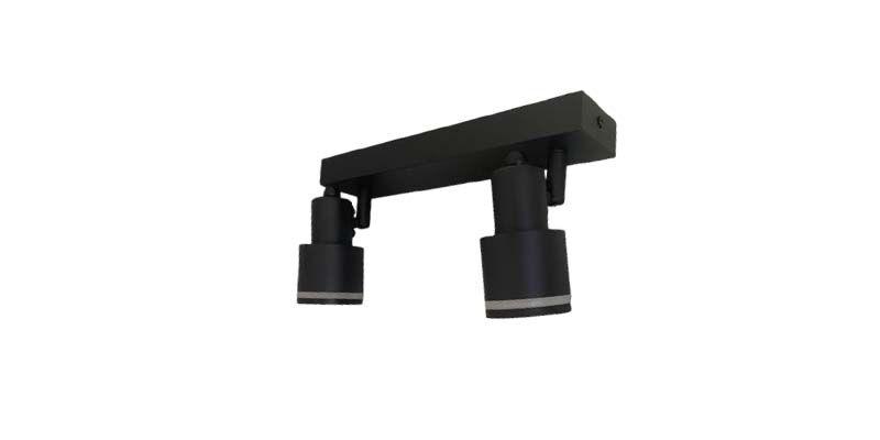 Alfa Electric Ѕидна светилка 2xGU10 со акрилен прстен црна