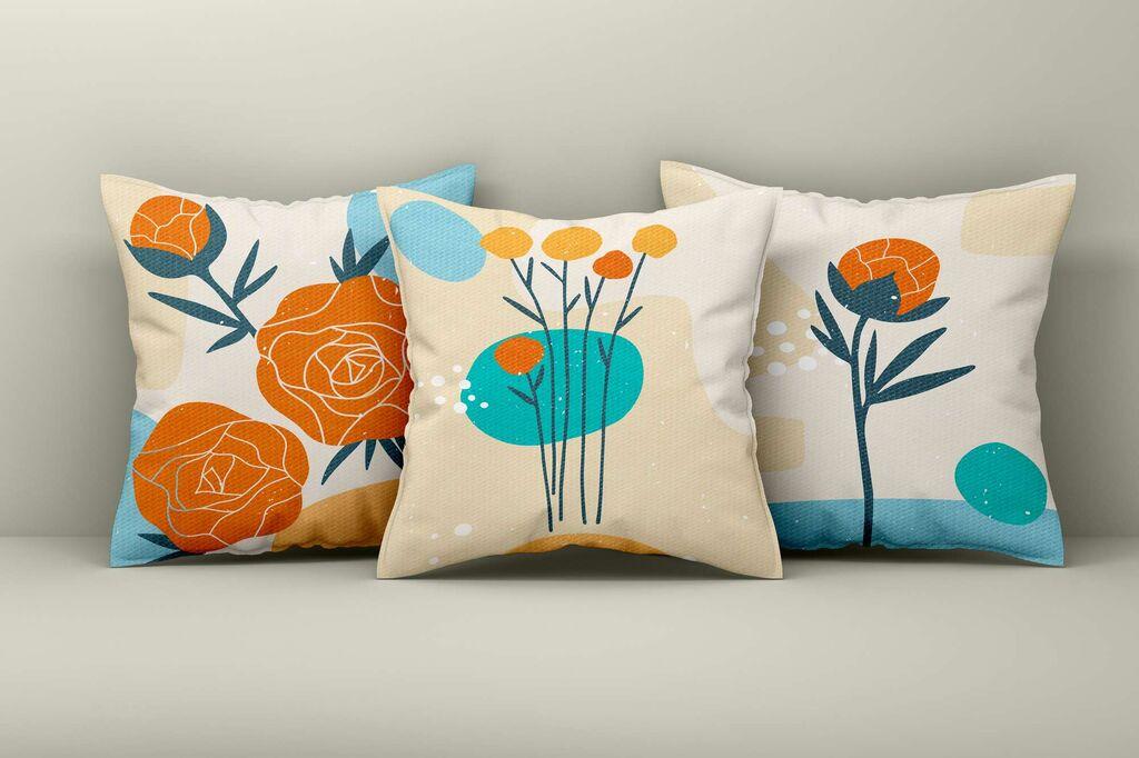 Комплет декоративни навлаки за перници Aberto Design Asr_plw25-13, 43x43 см, 3 парчиња, шарени