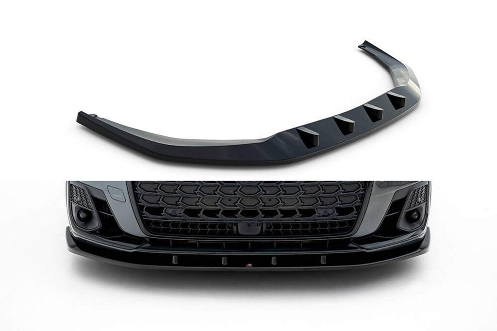 MAXTON DESIGN Спојлер за преден браник на Audi S8, A8 S-Line D5 по 2021 година, црн лак