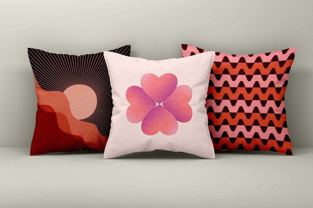 Комплет декоративни навлаки за перници Aberto Design Asr_plw25-27, 43x43 см, 3 парчиња, шарени