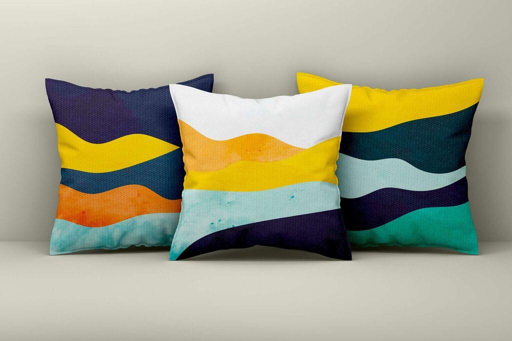 Комплет декоративни навлаки за перници Aberto Design Asr_plw25-11, 43x43 см, 3 парчиња, шарени