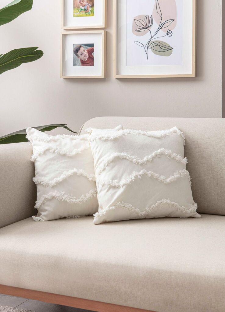 Комплет декоративни навлаки за перници Aberto Design 2027, 43x43 см, 2 парчиња, бели