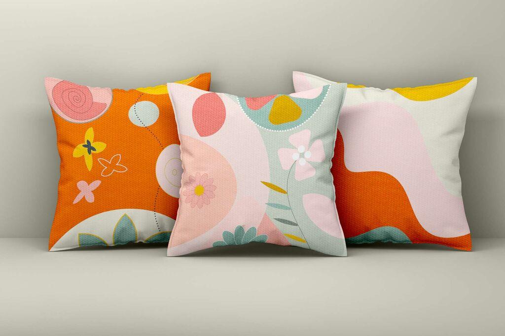 Комплет декоративни навлаки за перници Aberto Design Asr_plw25-9, 43x43 см, 3 парчиња, шарени