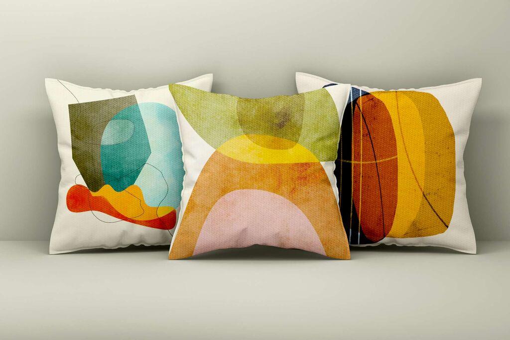 Комплет декоративни навлаки за перници Aberto Design Asr_plw25-38, 43x43 см, 3 парчиња, шарени