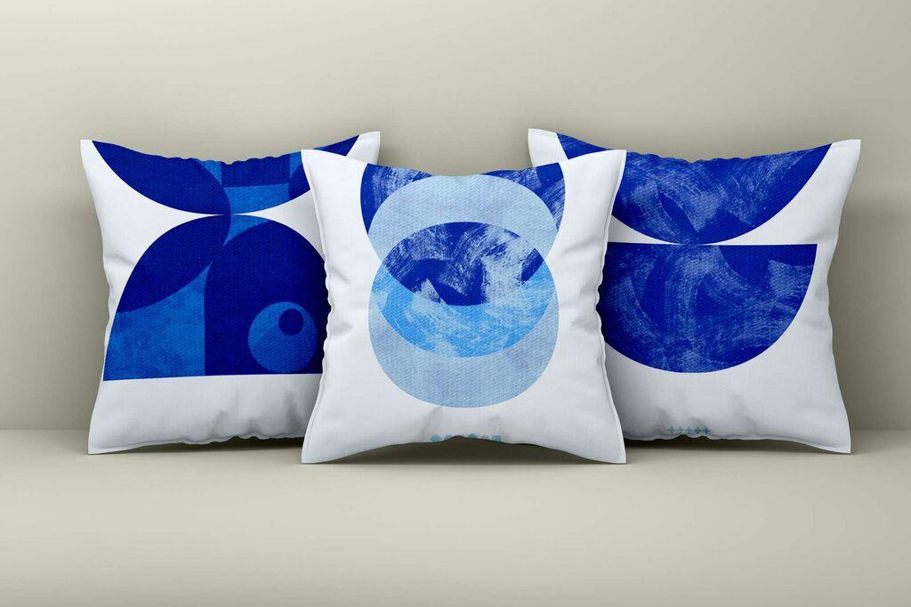 Комплет декоративни навлаки за перници Aberto Design Asr_plw25-6, 43x43 см, 3 парчиња, шарени