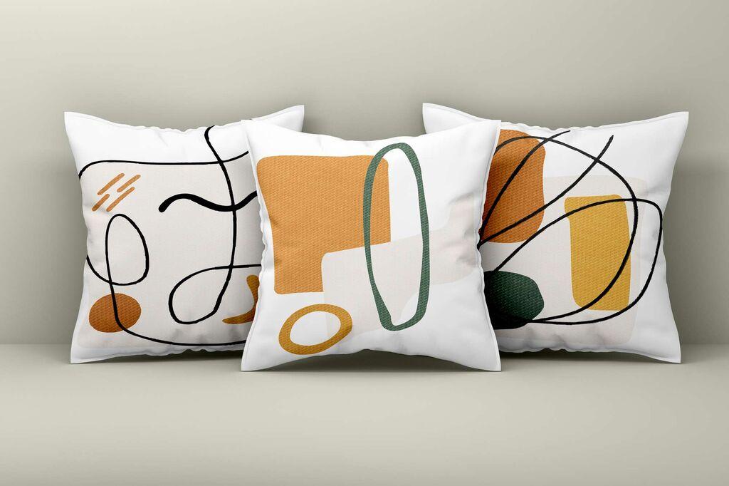 Комплет декоративни навлаки за перници Aberto Design Asr_plw25-15, 43x43 см, 3 парчиња, шарени