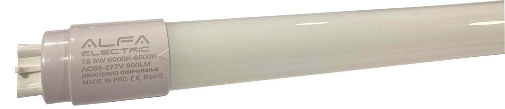 Alfa Electric ЛЕД цевка T8 9W 6000K 60cm двострано ожичување
