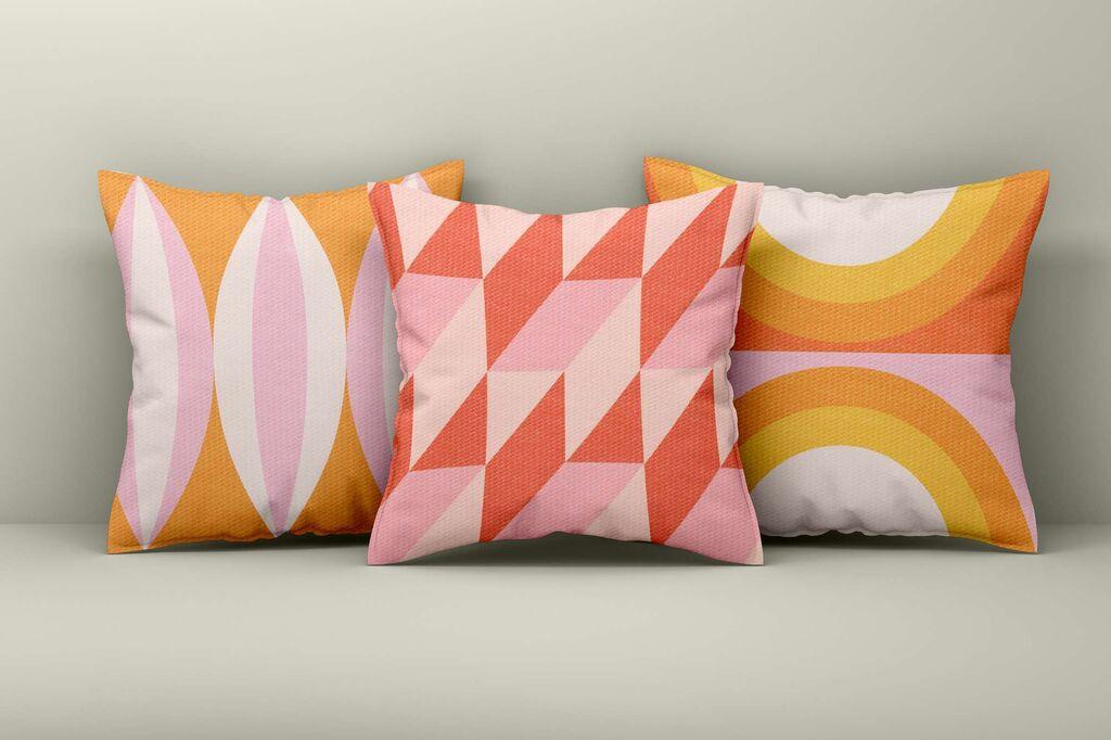 Комплет декоративни навлаки за перници Aberto Design Asr_plw25-8, 43x43 см, 3 парчиња, шарени