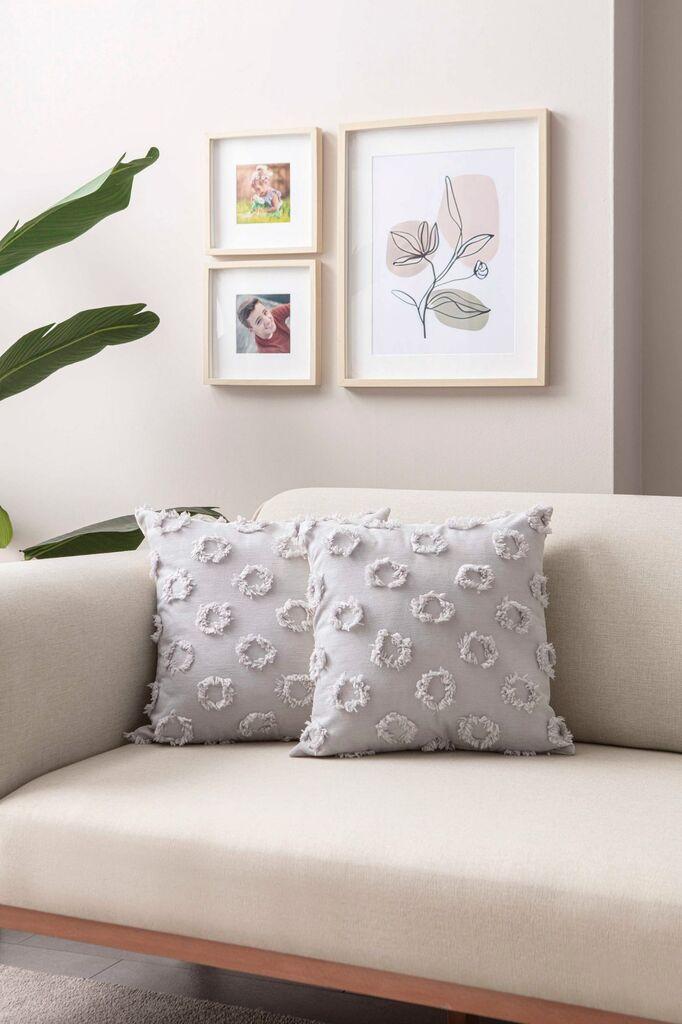 Комплет декоративни навлаки за перници Aberto Design 2029, 43x43 см, 2 парчиња, сива боја