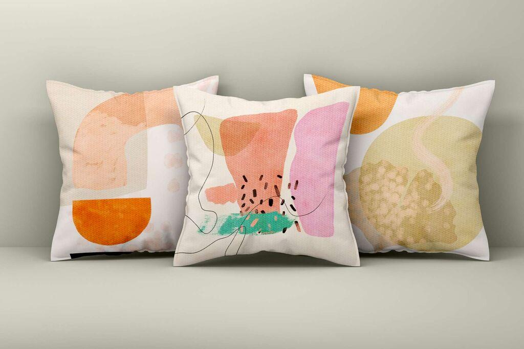 Комплет декоративни навлаки за перници Aberto Design Asr_plw25-17, 43x43 см, 3 парчиња, шарени