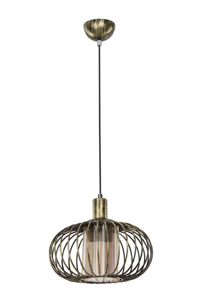 Alfa Electric Единечен висечки лустер Е27 црно-златен - жичан