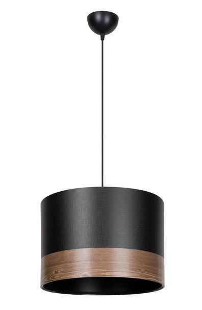 Alfa Electric Единечен висечки лустер  Е27- црн со дрво