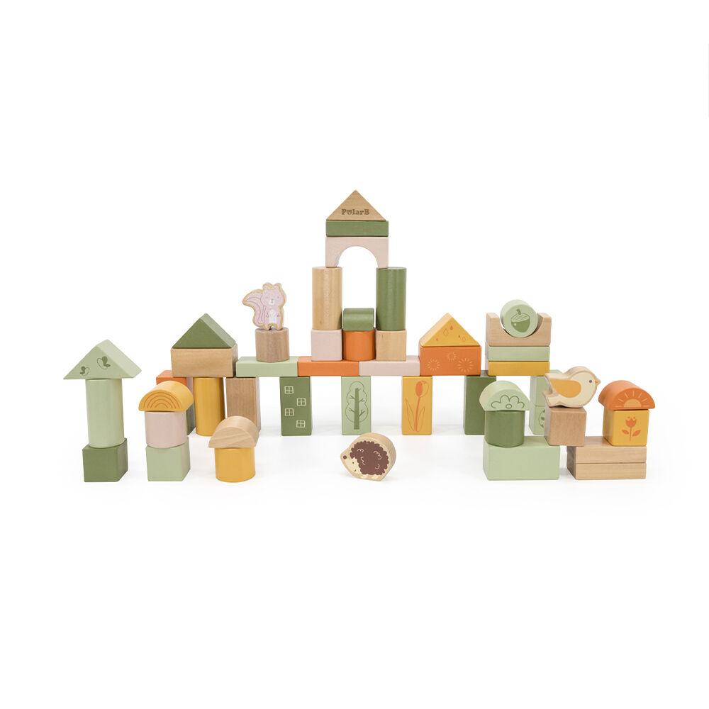 VIGA Дрвени Коцки PolarB Green Forest 50 Парчиња 44230