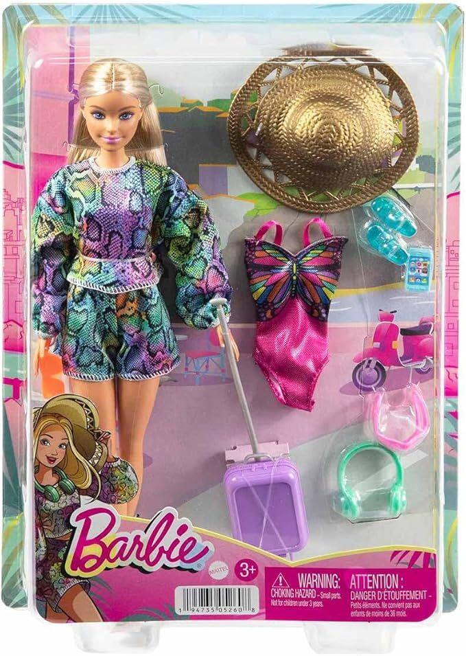 Barbie Travel Playset со Кукла, Скутер и Кутре